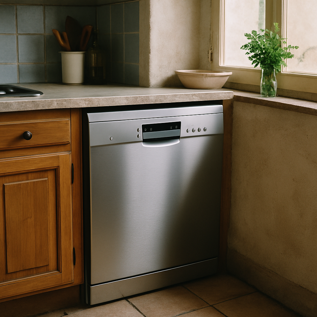 Miele G 5210 SC Active Plus intégré dans une petite cuisine blanche avec plan de travail en marbre