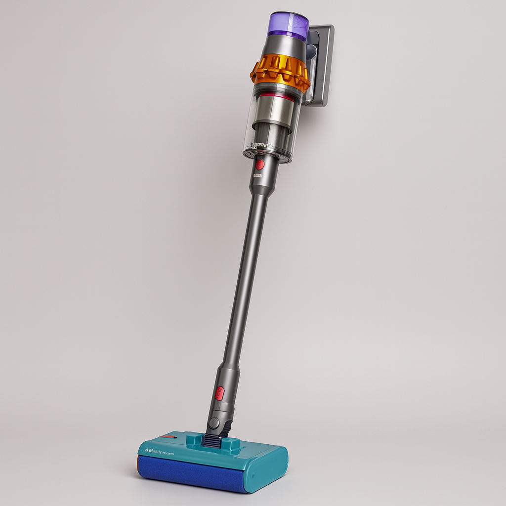 Dyson V15 Detect Submarine vue de face avec écran LCD et brosse laser